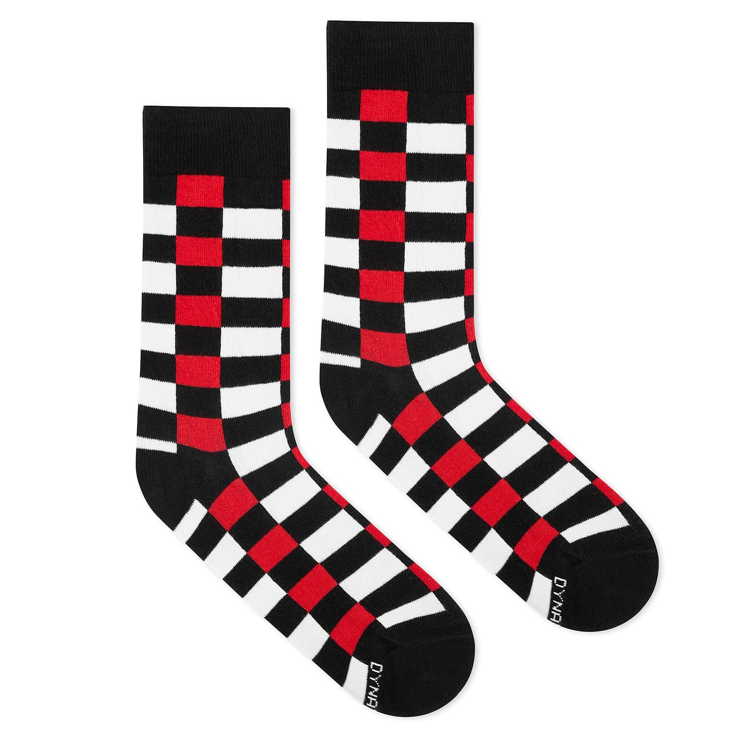 Dynamocks Sublime 3.0 red & black geometric cotton crew socks