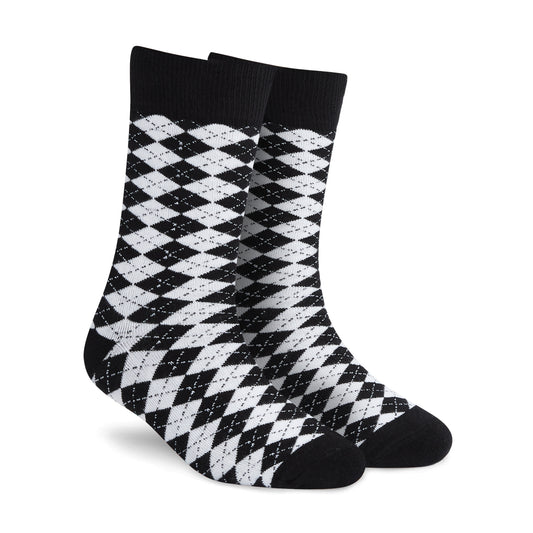 DANDY - BLACK & WHITE CREW LENGTH SOCKS - Cotton Crew Socks
