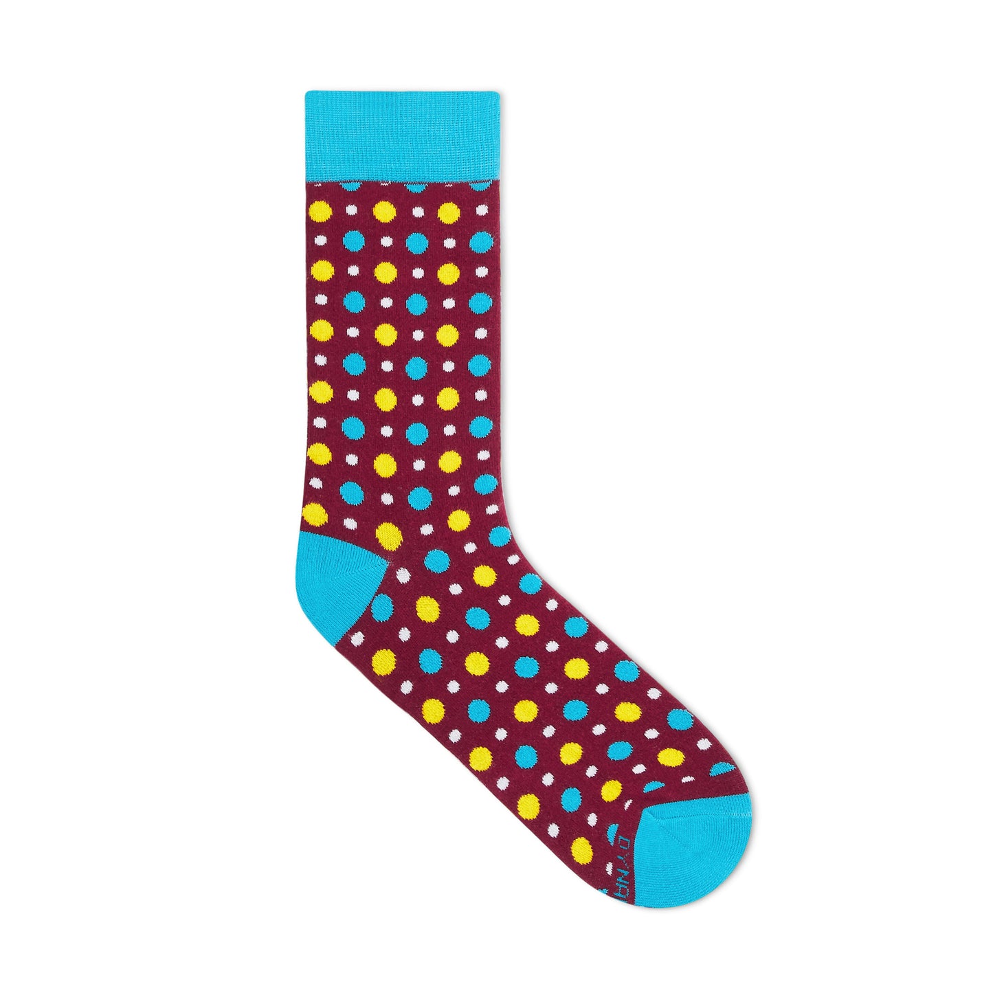 Dynamocks Fizzy Maroon polka dot cotton crew socks