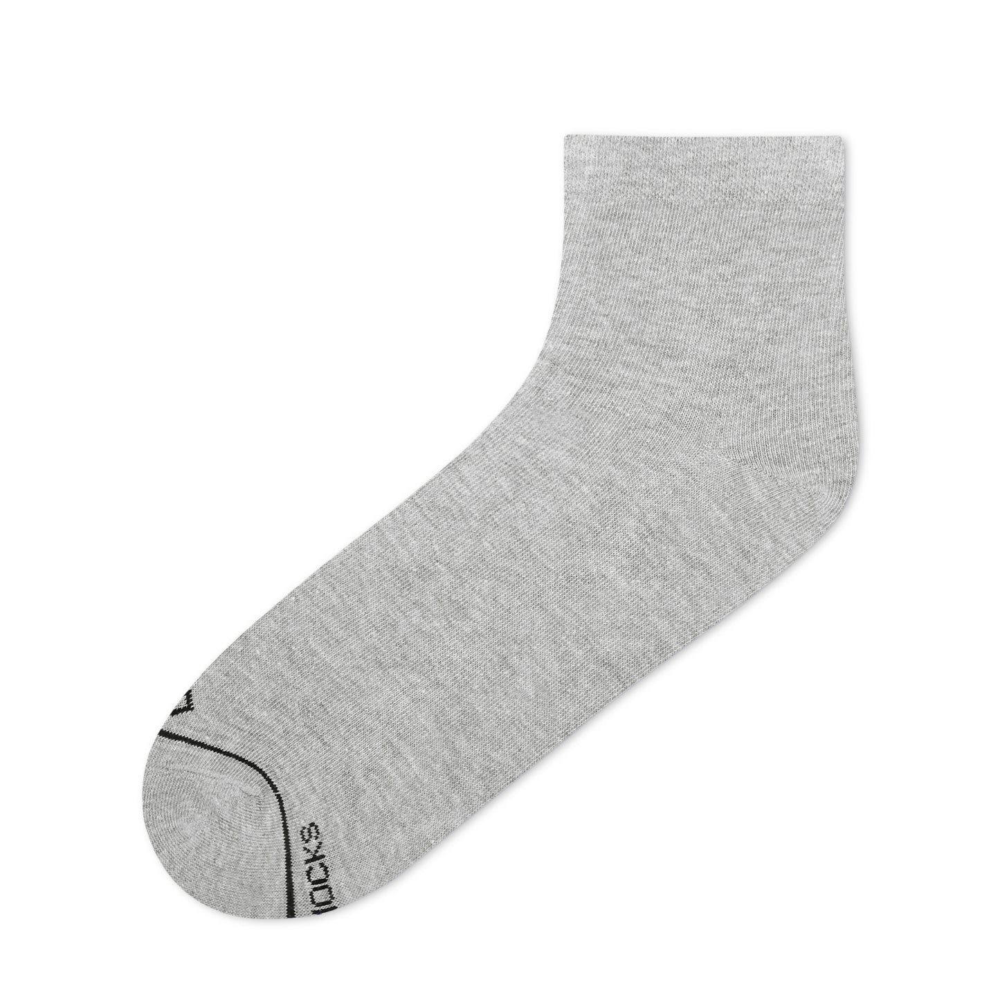 Solid Grey Melange Cotton Ankle Socks | Classic Comfort & Style
