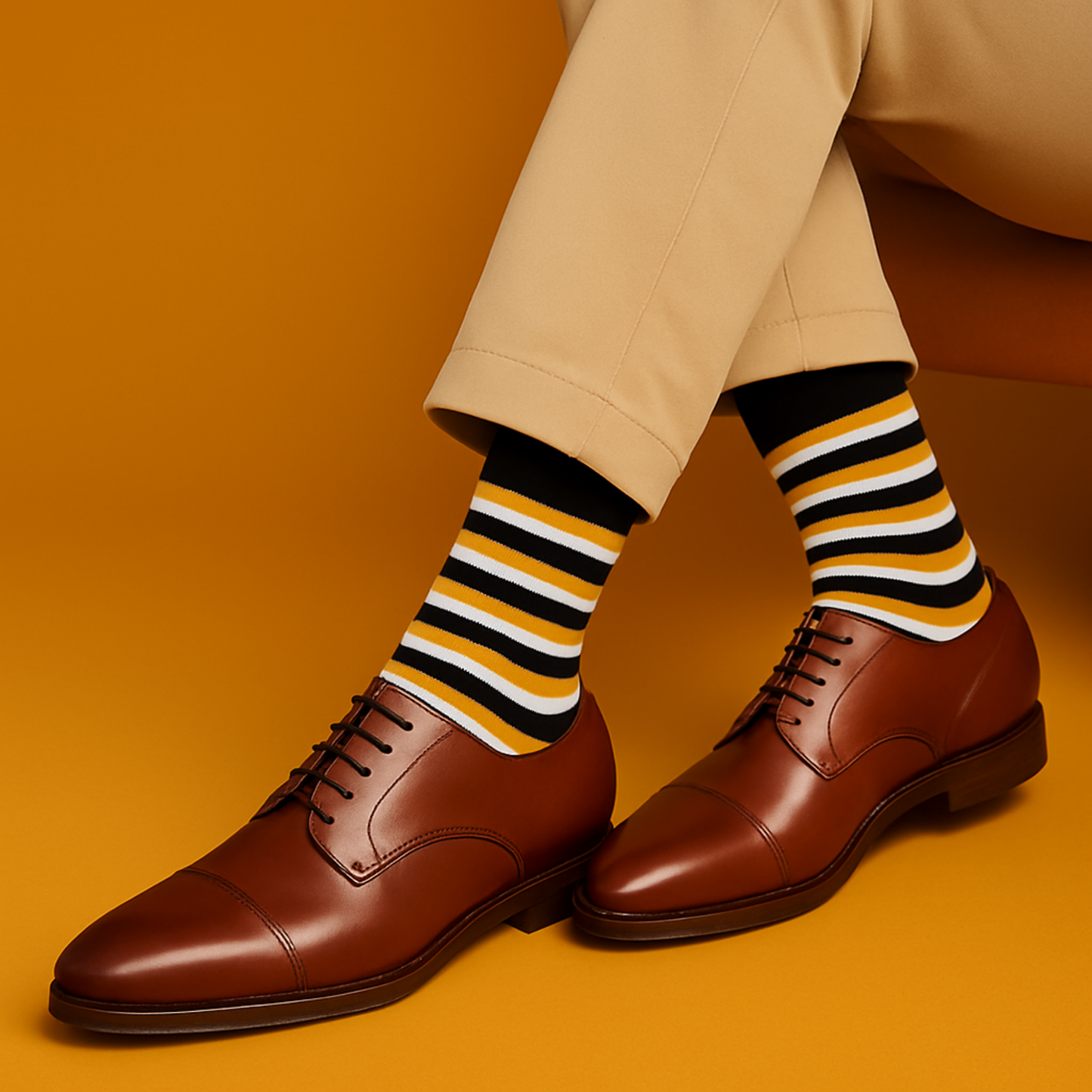 The Executive Stripe Bundle | Men's Premium Combed Cotton Dress Socks- Pack of 6