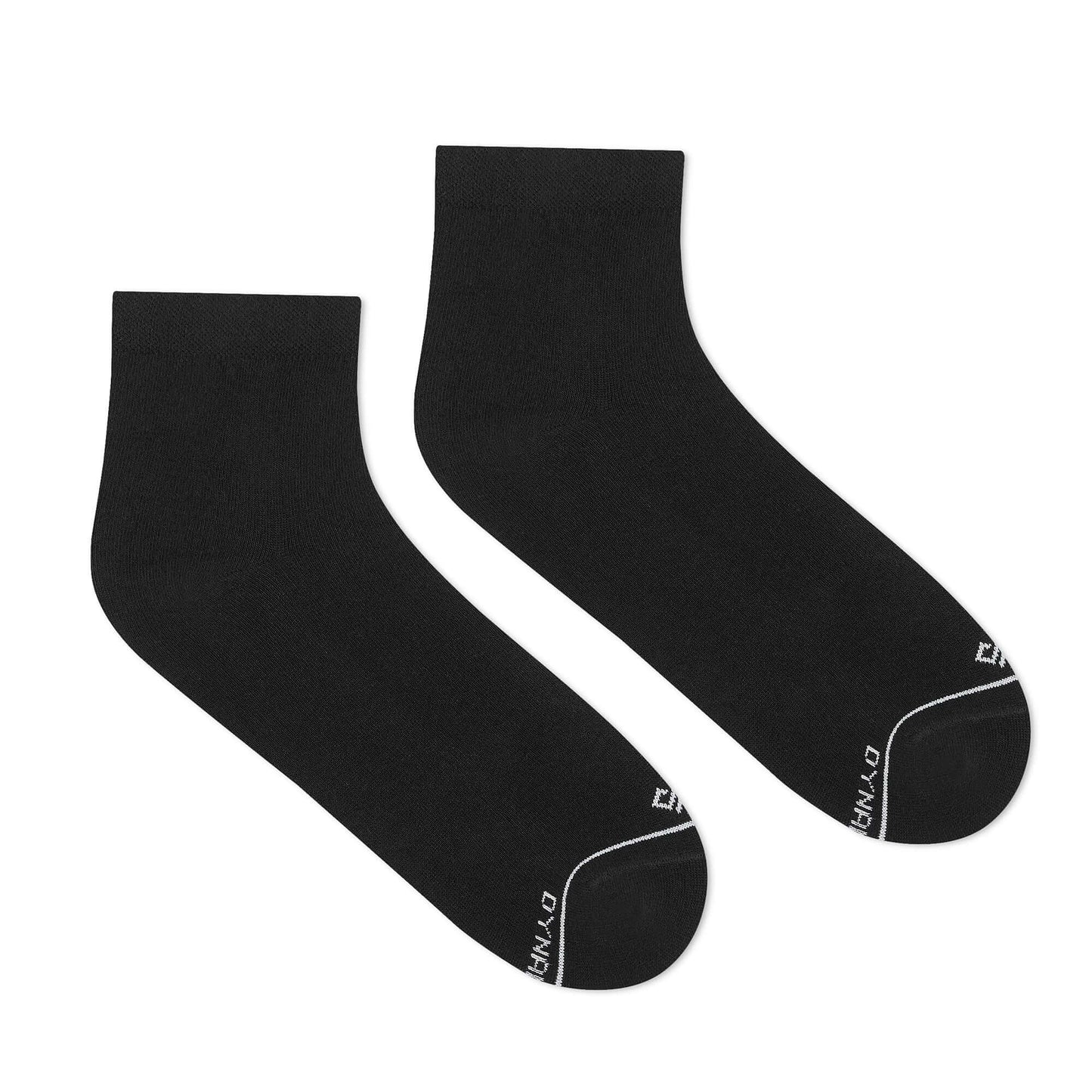 Solid Black Cotton Ankle Socks