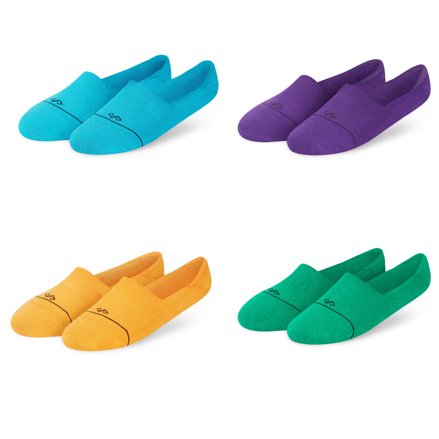 Solid Invisibles Pack of 4 Aqua+Purple+Yellow+ Green