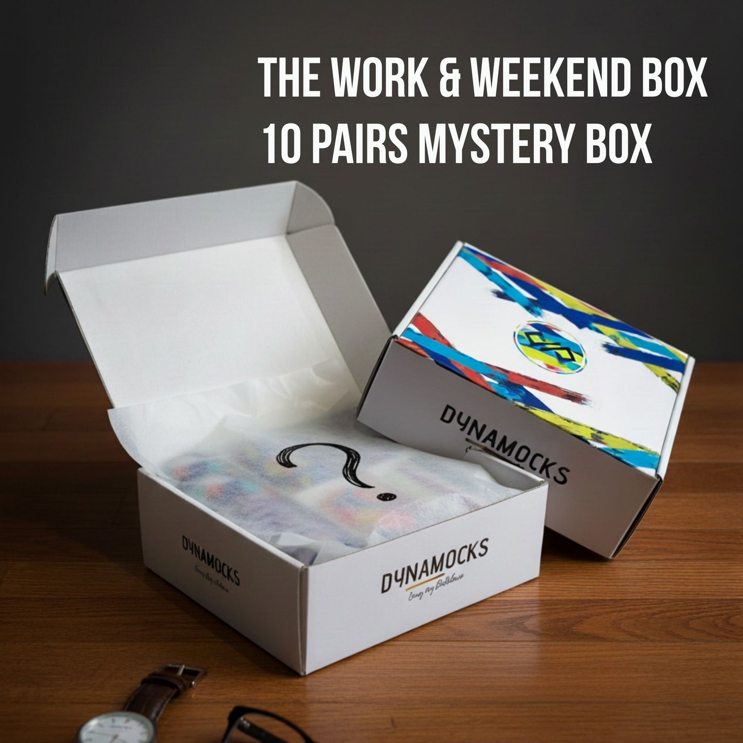 Dynamocks Work & Weekend Box - 10-Pair Mystery Box (8 Crew + 2 Quarter)