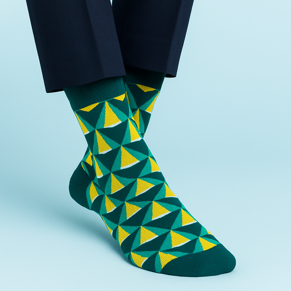 Dynamocks Beam geometric cotton crew socks