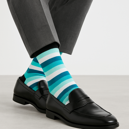 STRIPES 7.0 CREW LENGTH SOCKS - Cotton Crew Socks