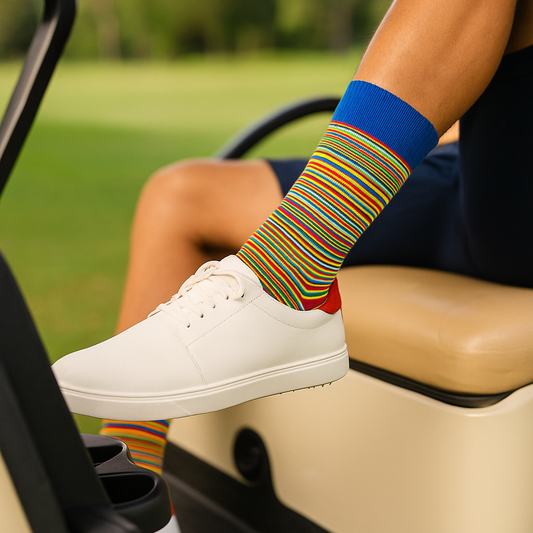Colorful Cotton Crew Socks: STRIPES 10.0 Rainbow Crew Length Socks