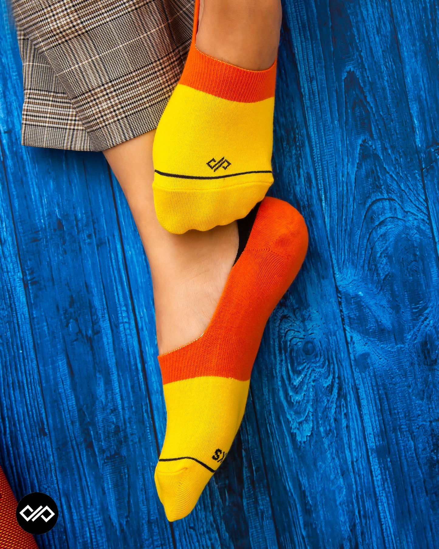 DS Unisex Invisibles - Colorful Cotton Socks | Vibrant Yellow & Orange for Bold, Everyday Comfort