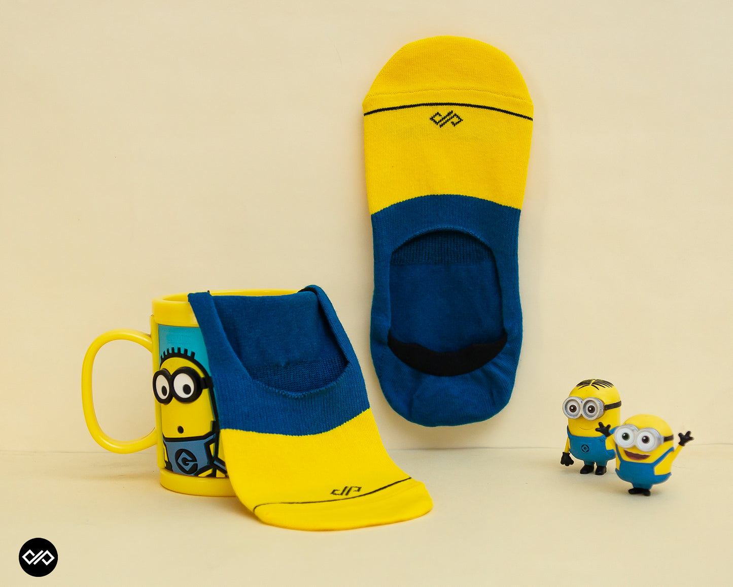 DS Unisex Invisibles – Colorful Cotton Socks in Yellow & Teal Blue