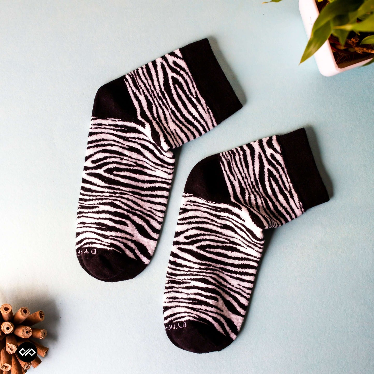 Cotton Ankle Socks Combo – Mono, Houndstooth & Zebra Designs