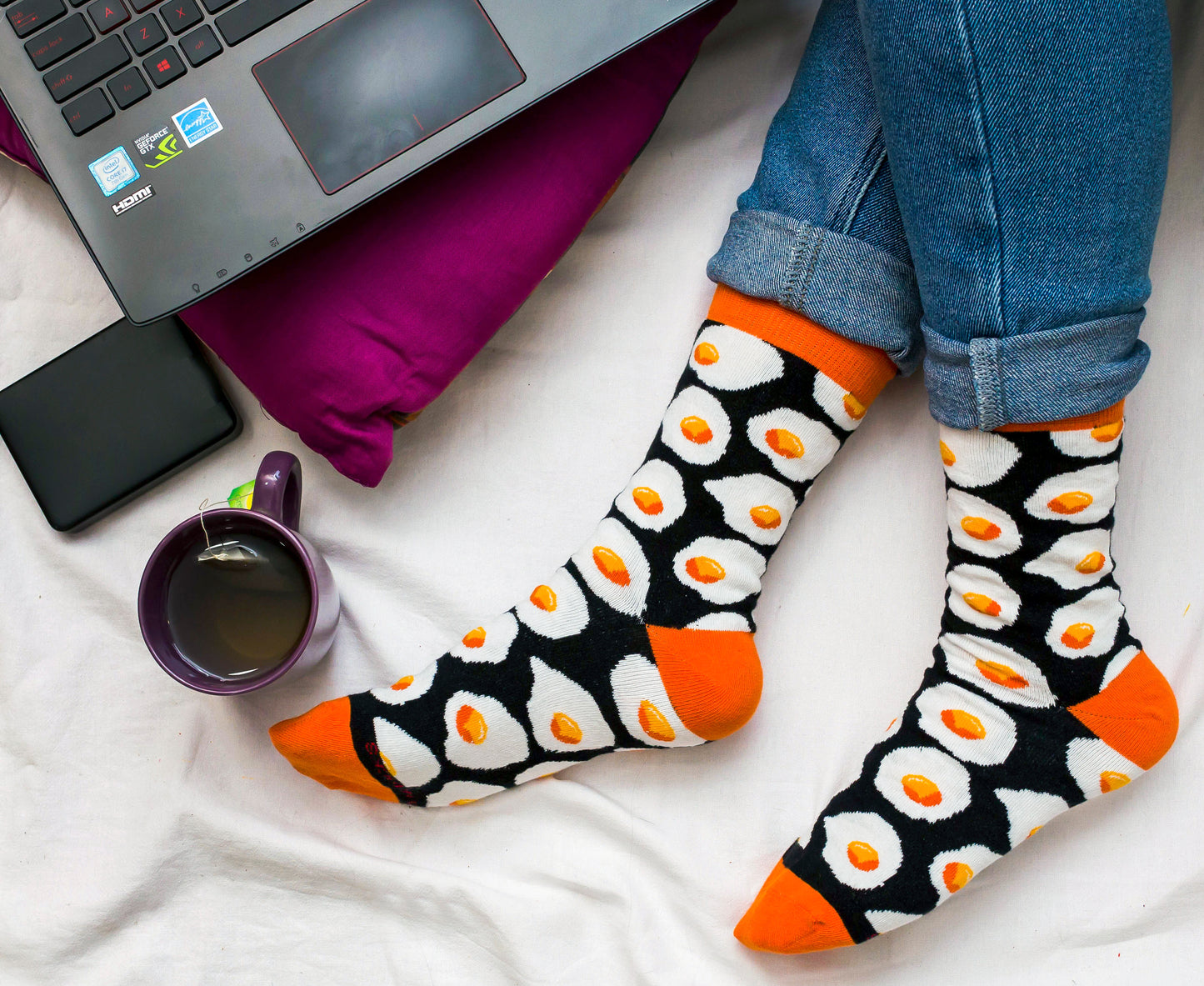 Funky Colorful Designer Premium Cotton Crew Socks bundle-Pack of 4