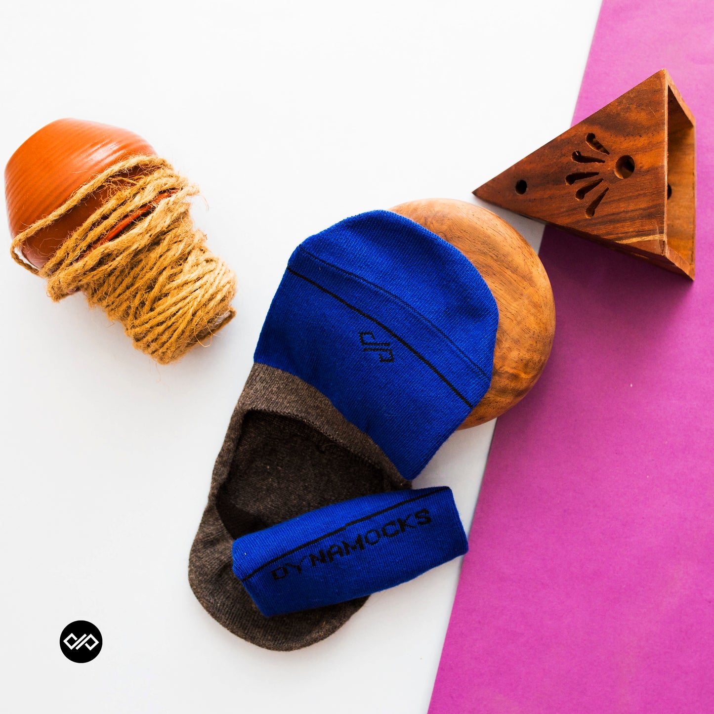 DS Unisex Invisibles – Colorful Cotton Socks in Blue & Dark Grey