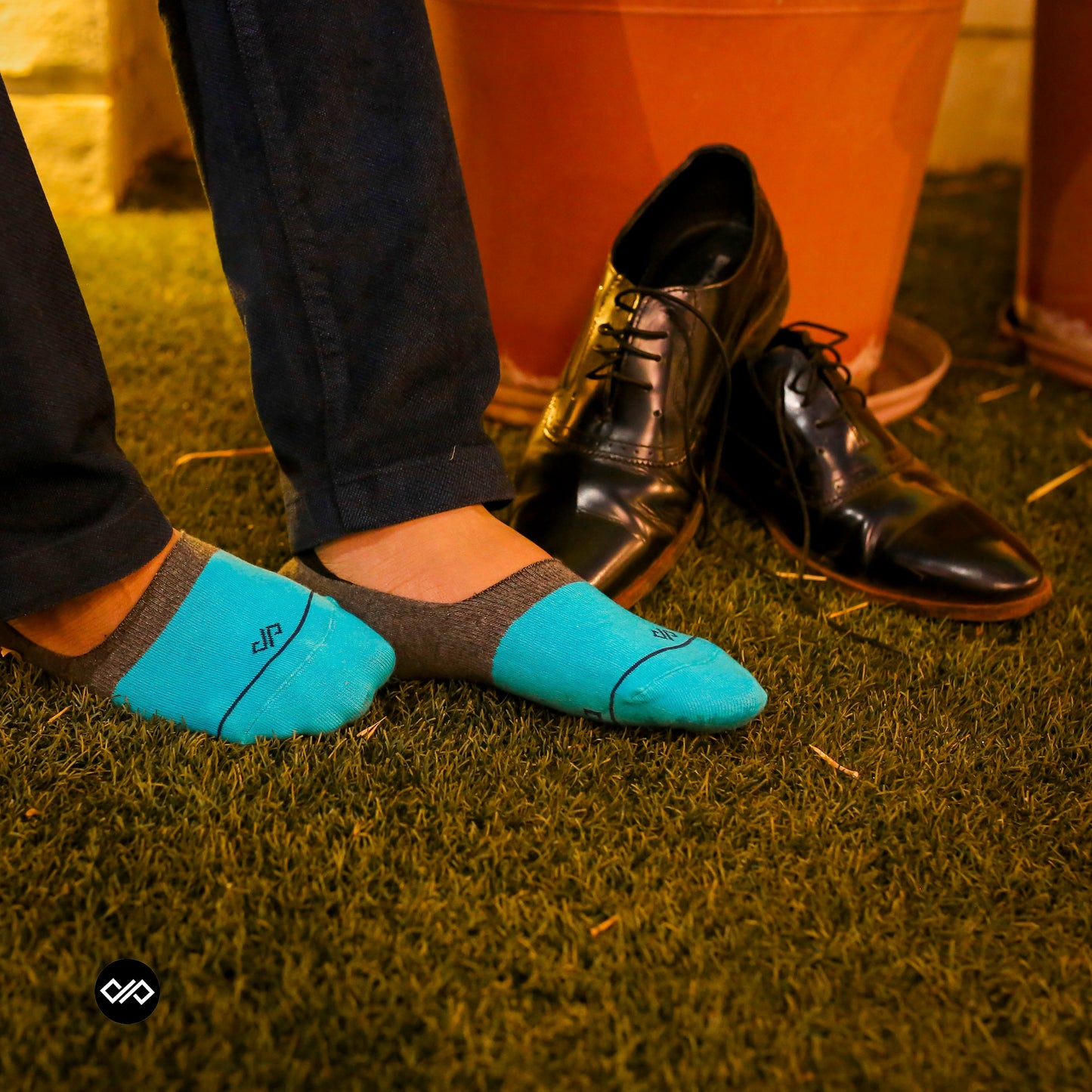 Cotton Invisible Socks (3-Pack): Aqua/Purple/Turquoise (DS Unisex)