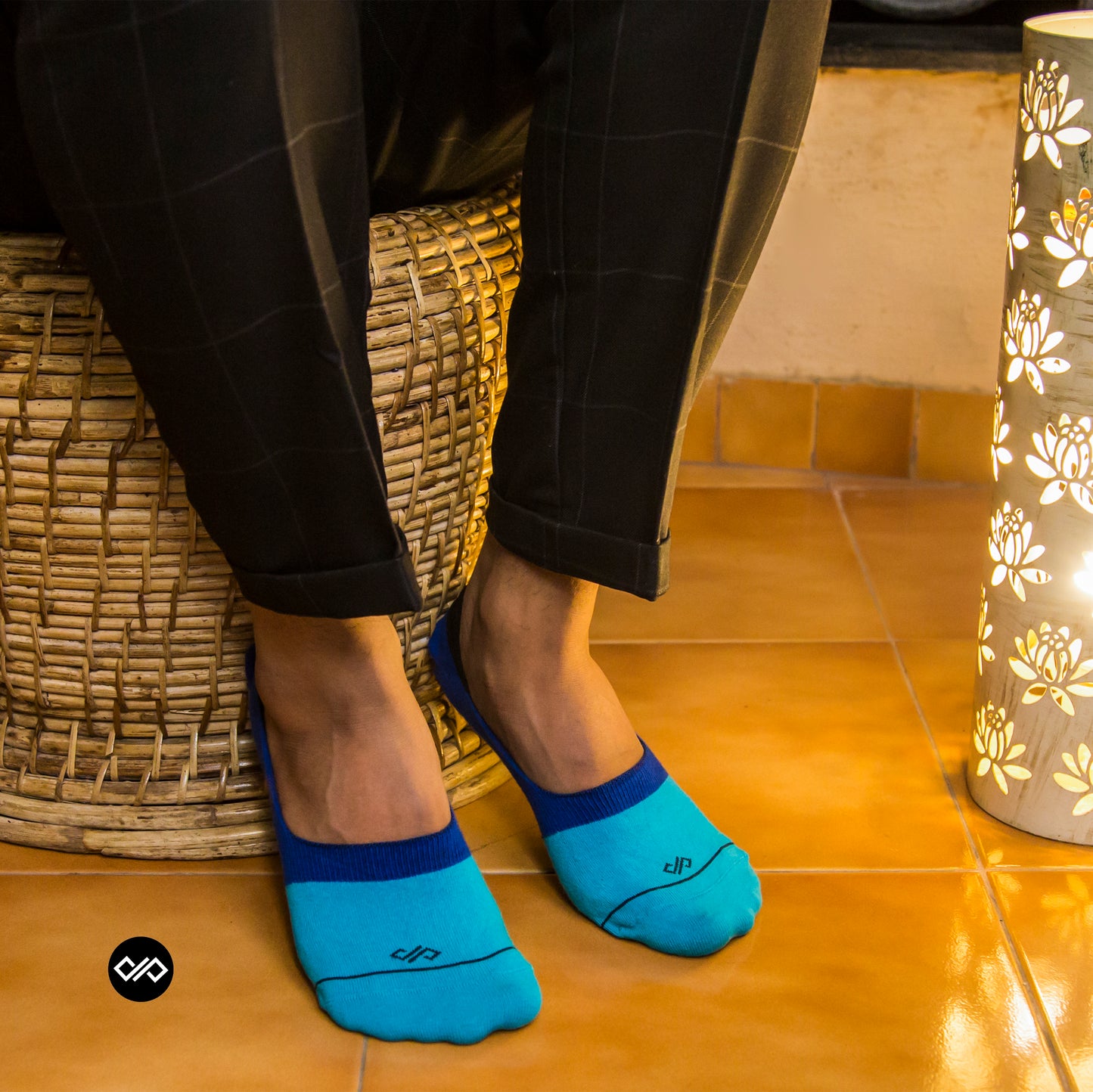 DS Unisex Invisibles – Colorful Cotton Socks in Aqua & Royal Blue