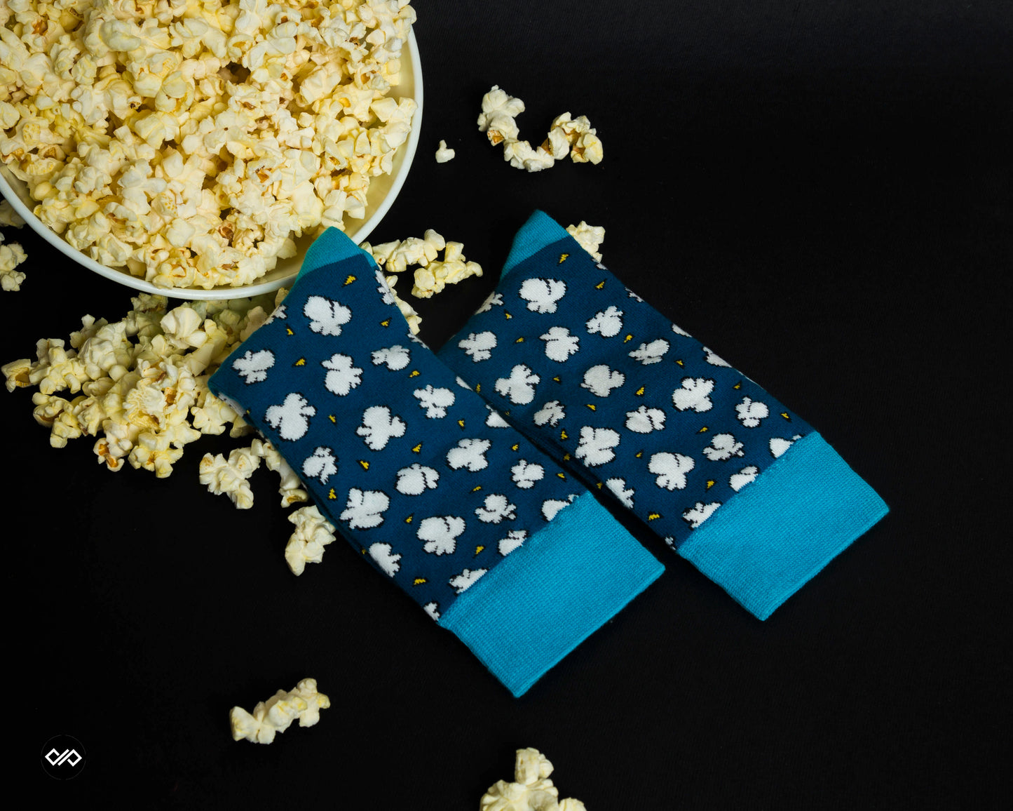 Cotton Crew Socks Combo: Hunk, Neon, Hexagon, Popcorn