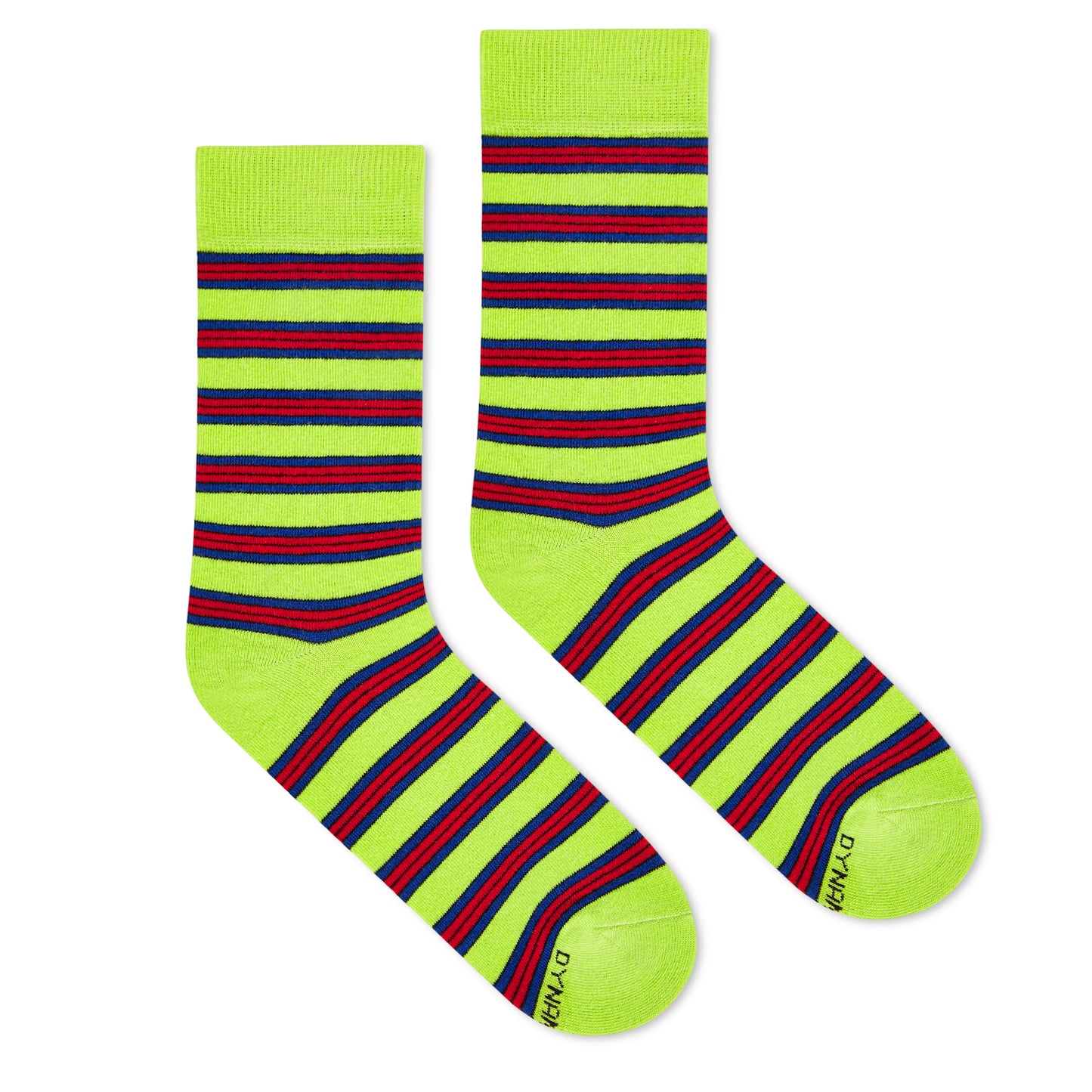 Dynamocks Stripes 11.0 neon & red striped cotton crew socks