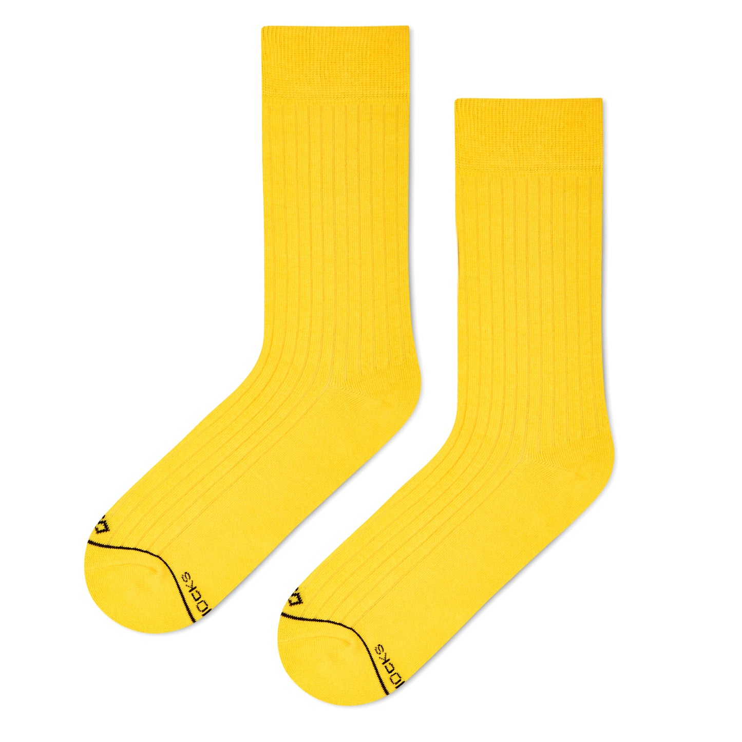 Dynamocks yellow solid cotton crew socks