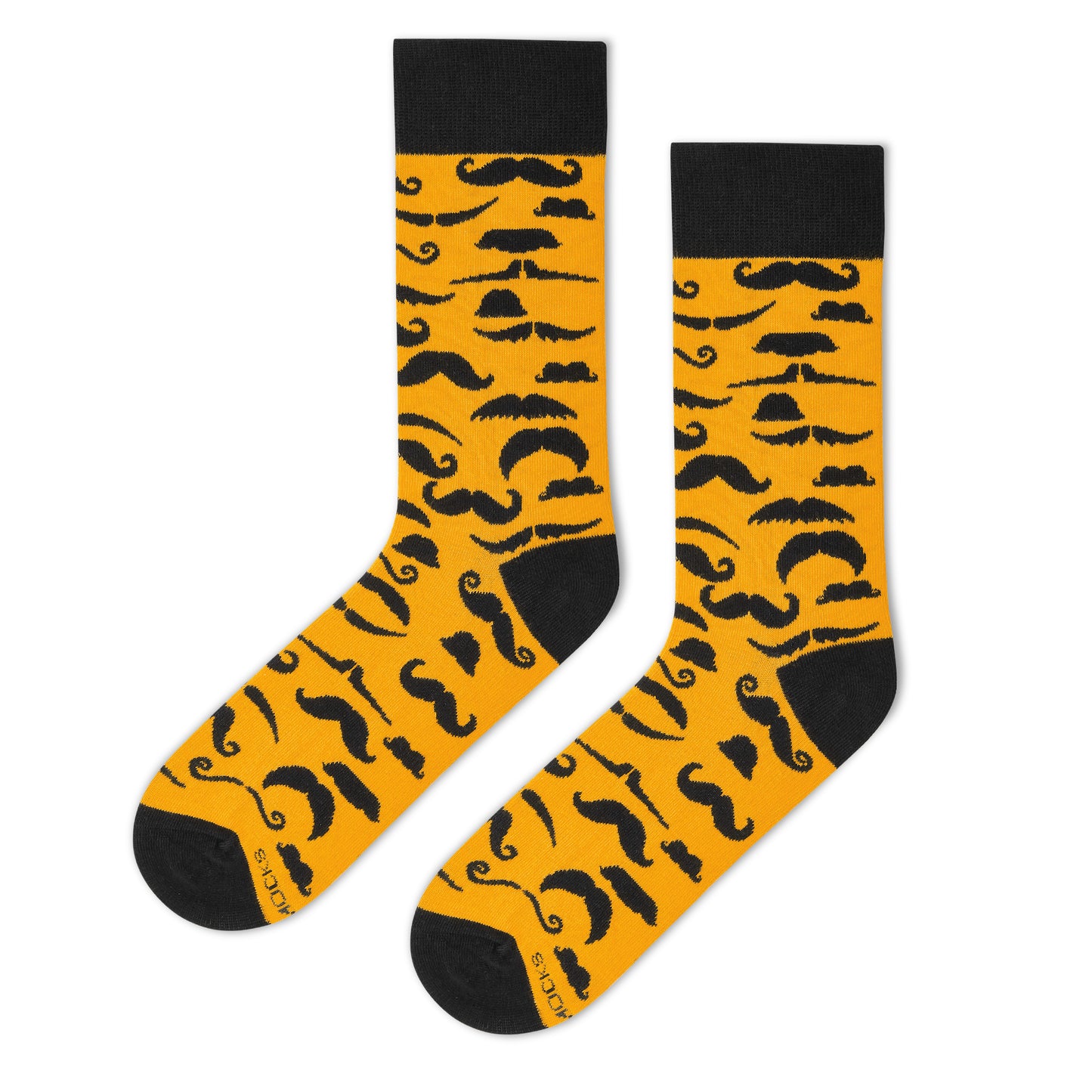 Mustache Crew Length Socks: Mischief for Your Feet