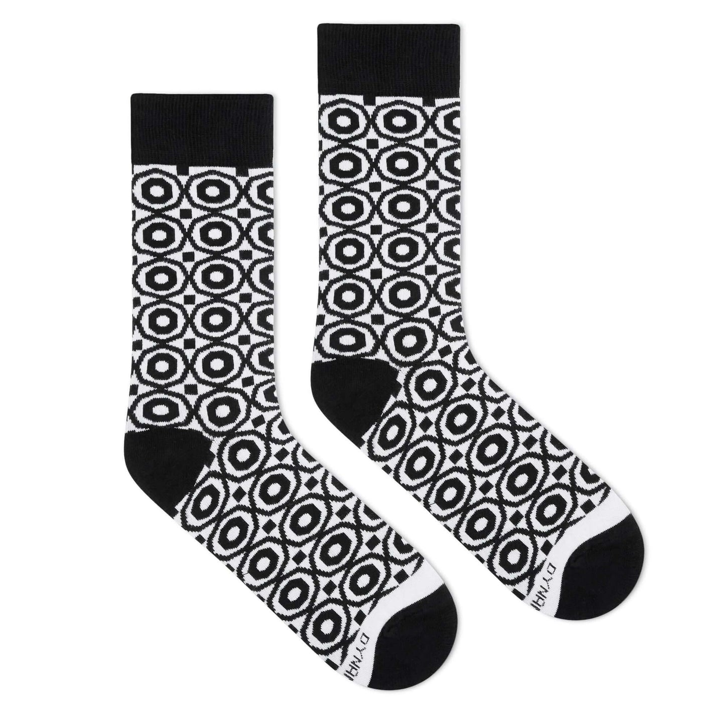 Black & White Cotton Crew Socks: HEX Crew Length Socks