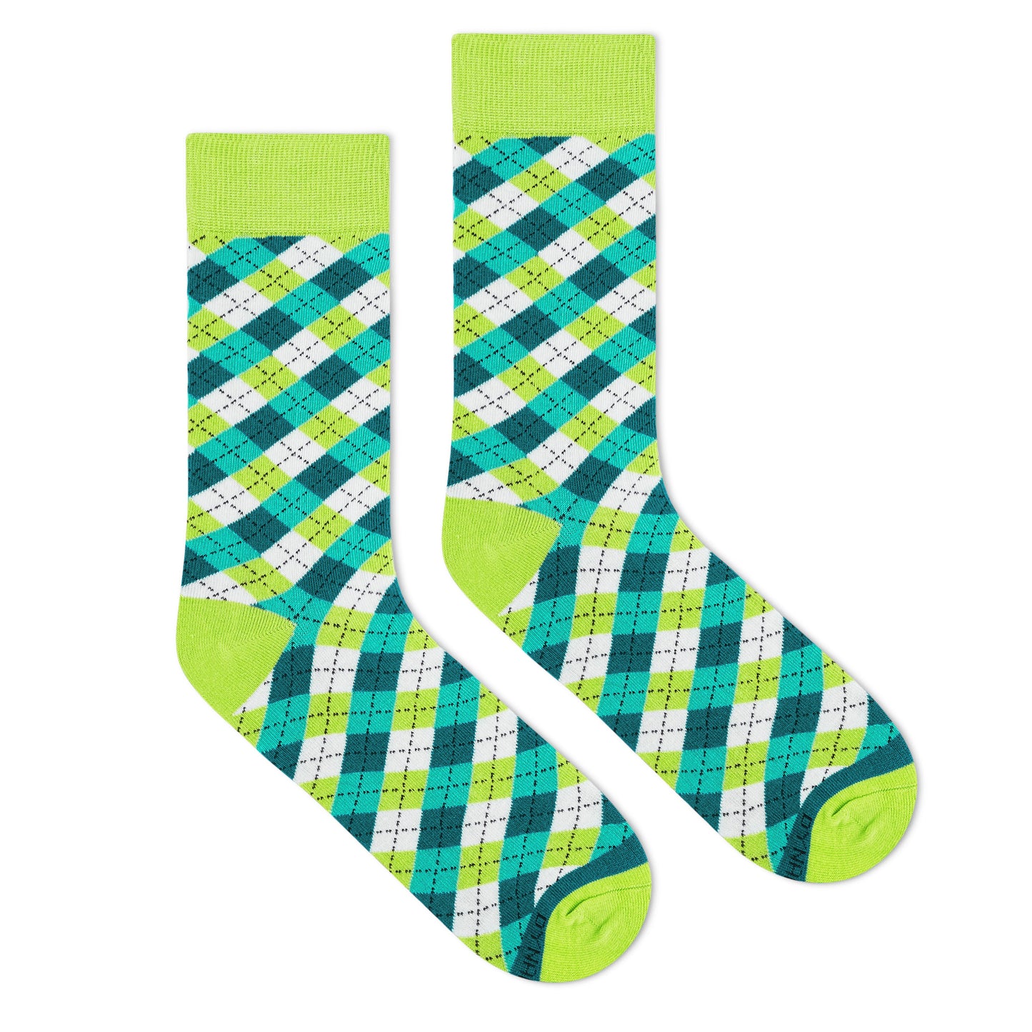 Dynamocks Dandy neon green cotton crew socks