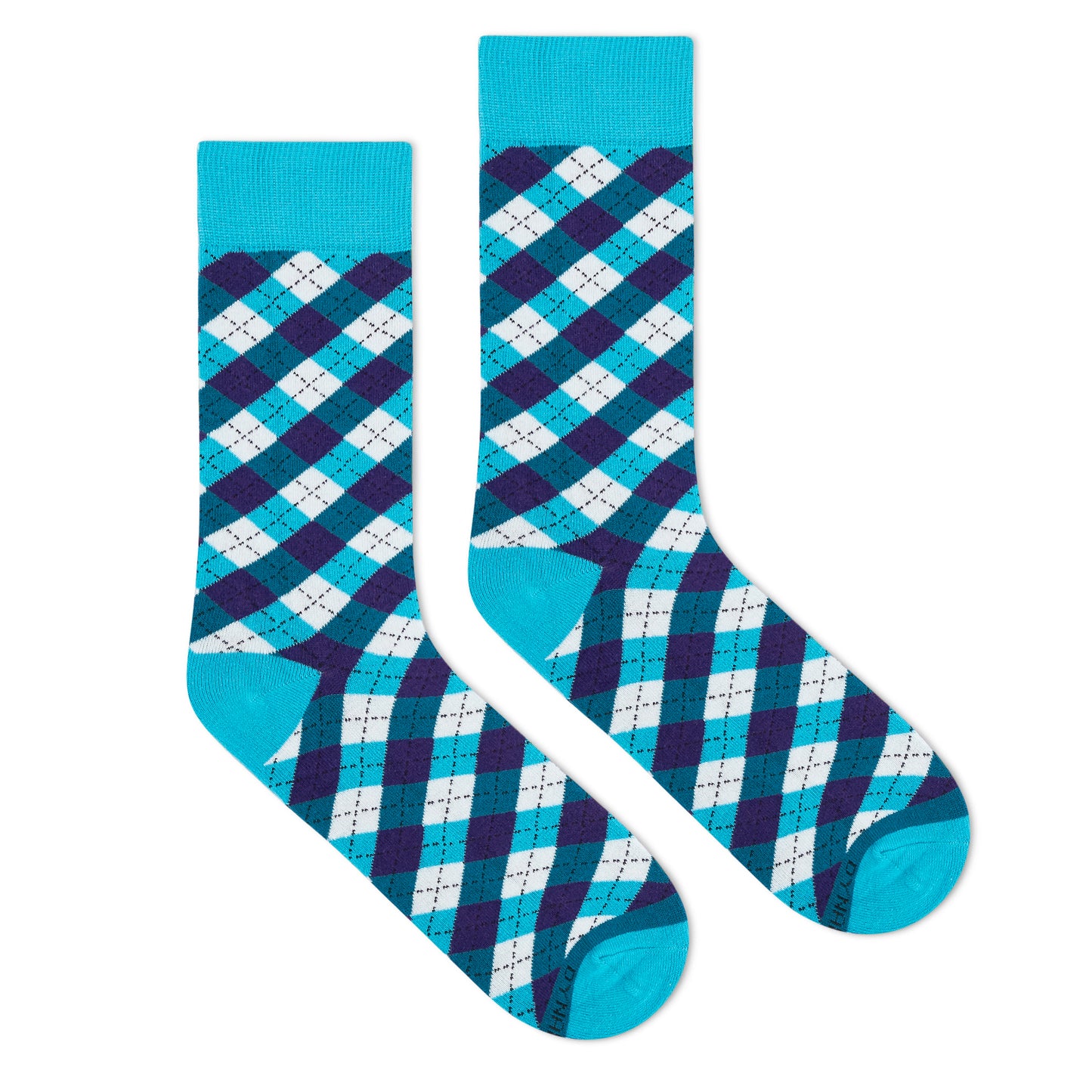Dynamocks Dandy Aqua blue cotton crew socks
