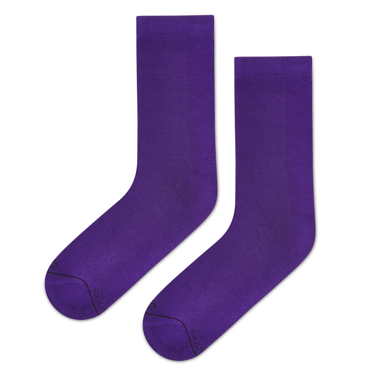 Purple Unisex Bamboo Crew Length Socks