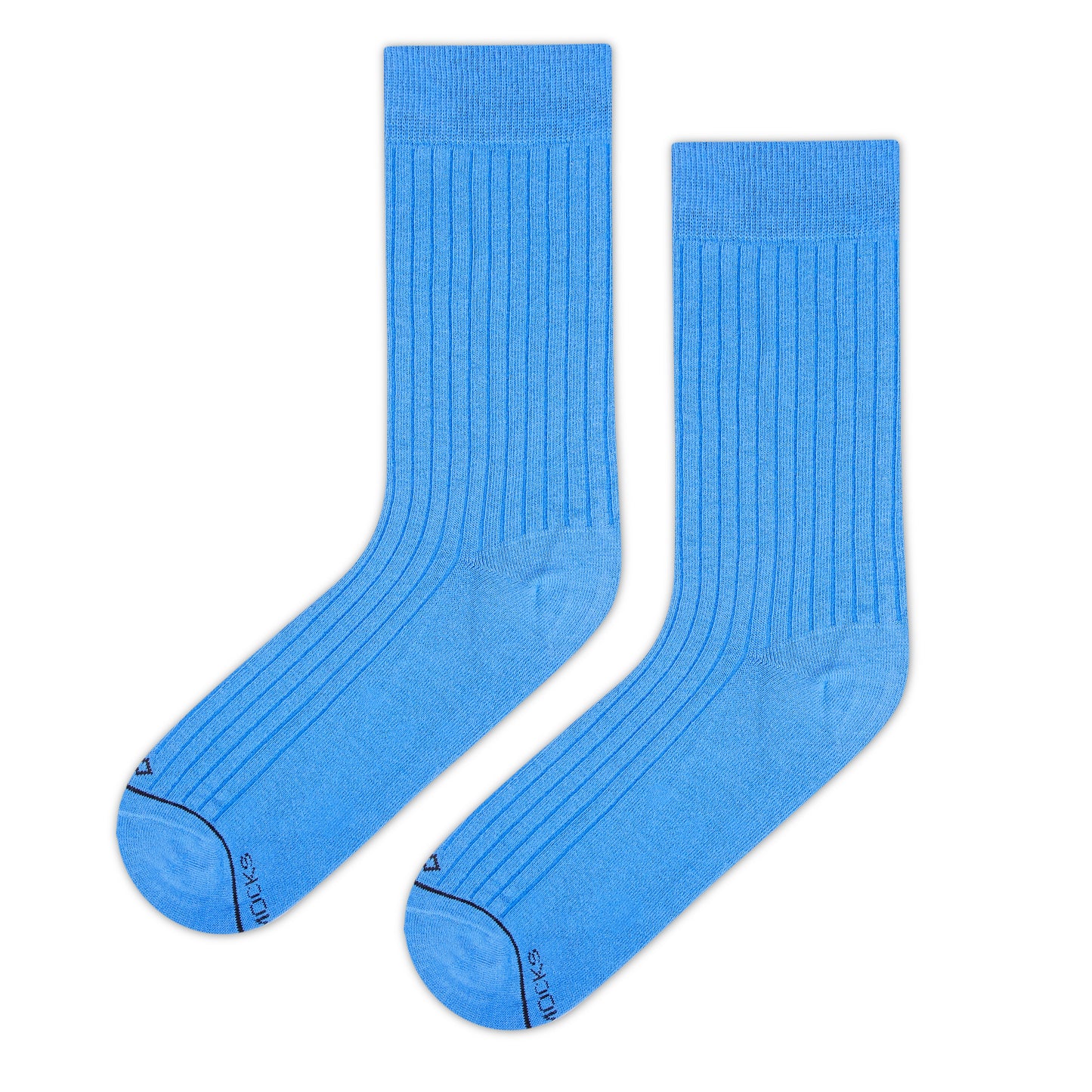 Dynamocks light blue solid cotton crew socks