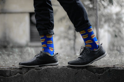 Cotton Crew Socks Combo: Burgers, Pizza, Beer – Fun & Flavorful Footwear

