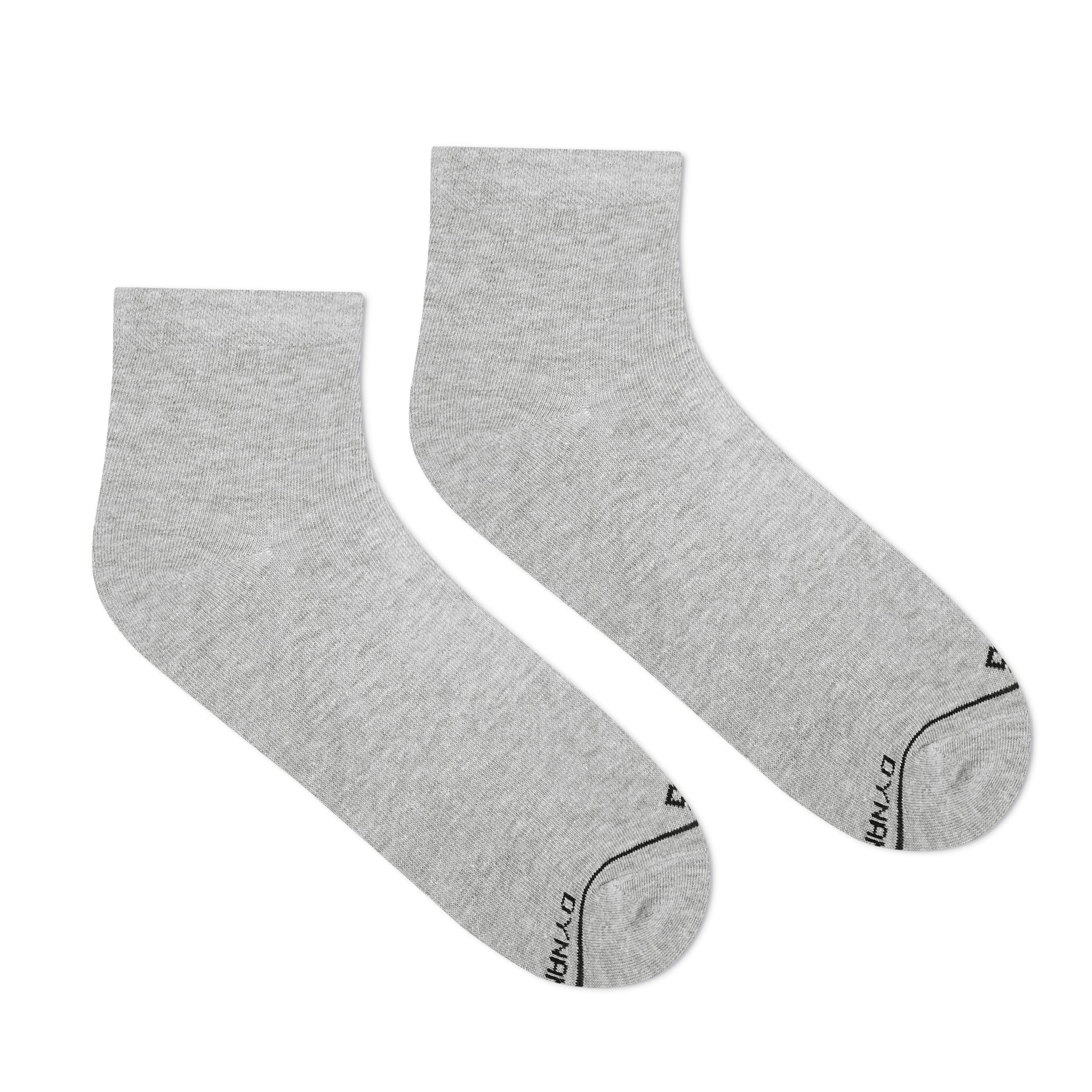 Solid Grey Melange Cotton Ankle Socks | Classic Comfort & Style