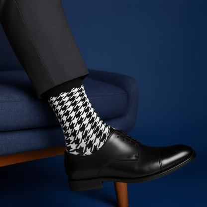 Dynamocks Monochrome Gift Box: Premium Black & White Pattern Socks (Pack of 6)