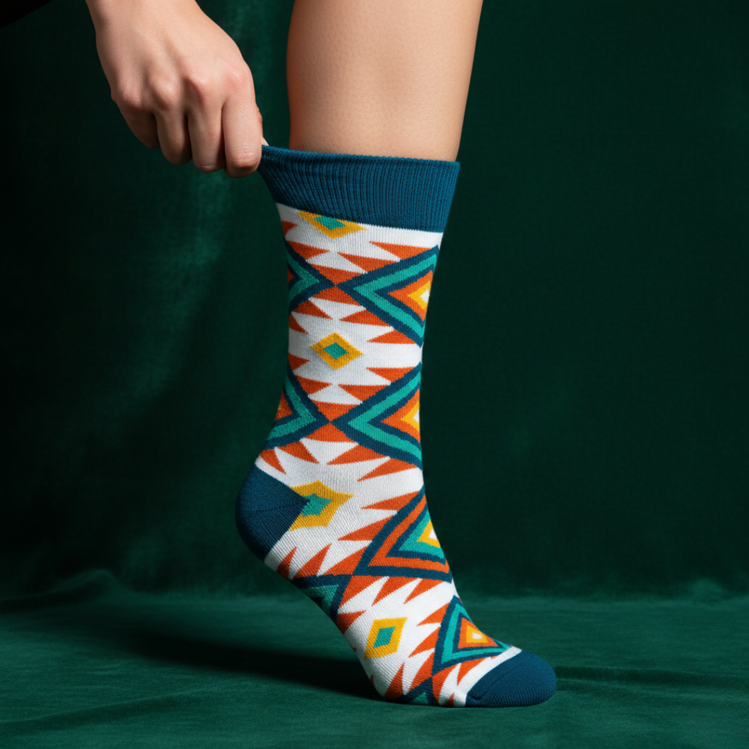Tribal Geo Pack – 6 Pair Geometric Patterned Socks for Men | Dynamocks