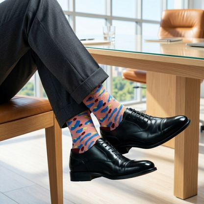 Dynamocks Blue & Pink Cotton Crew Socks – Party