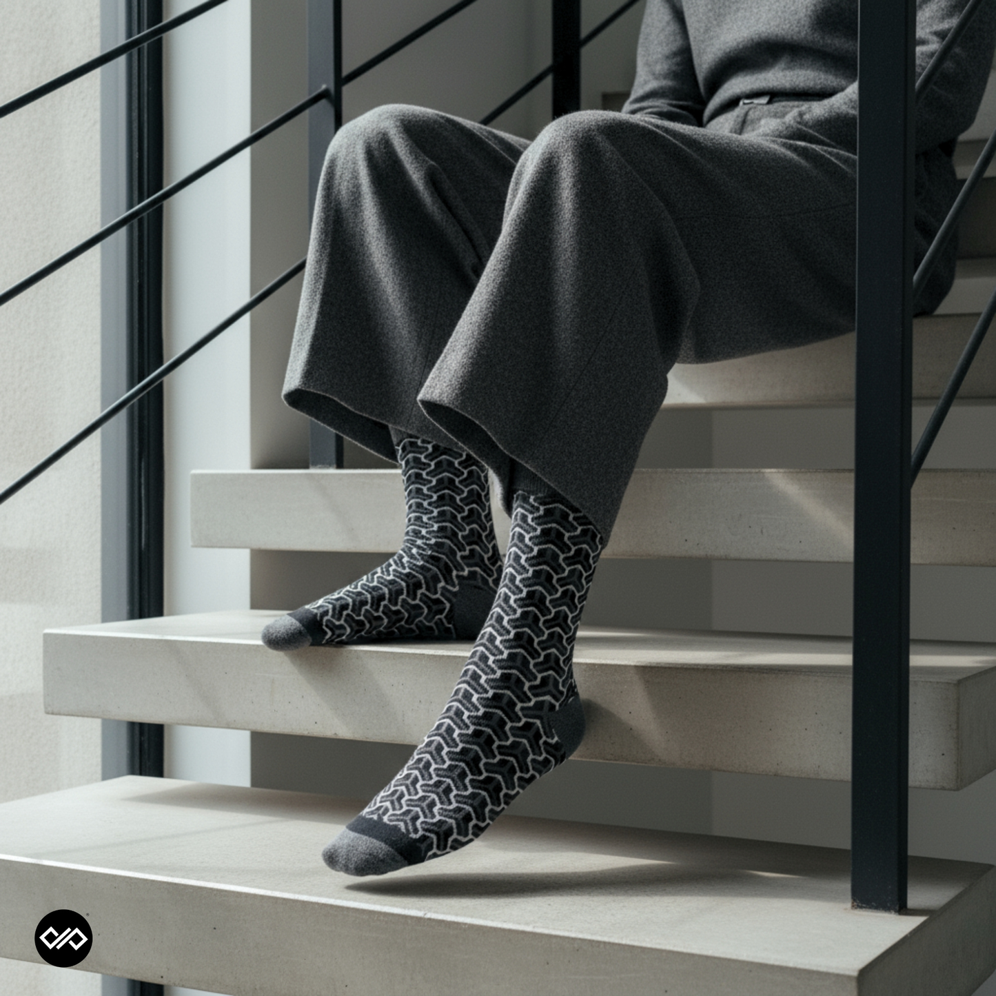 Dynamocks Monochrome Gift Box: Premium Black & White Pattern Socks (Pack of 6)