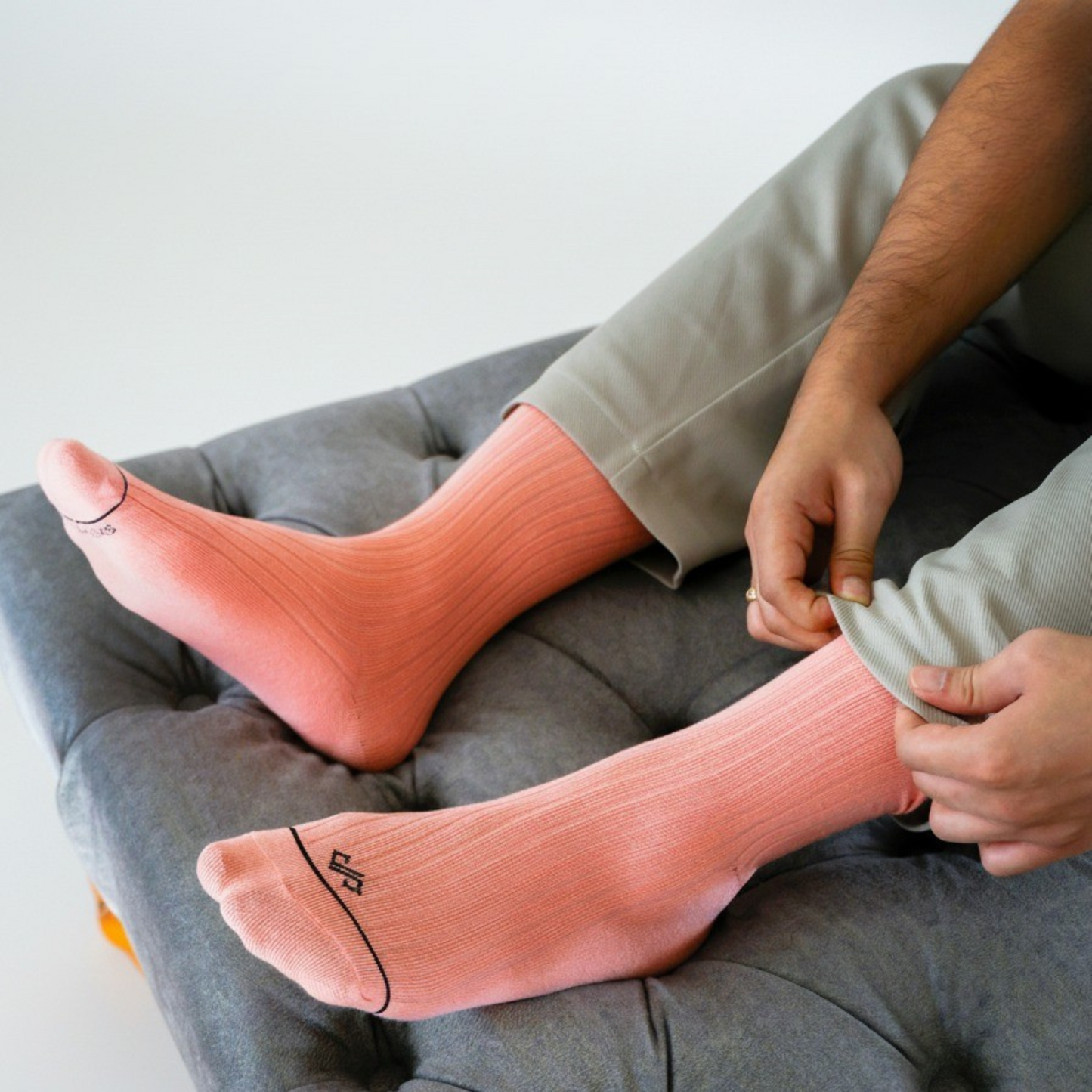 Cotton Crew Length Socks: SOLID PEACH UNIQUE Color Premium Cotton Socks For Men & Women