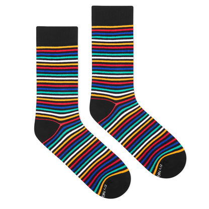 Stripes 9.0 Crew Length Cotton Socks: Bold Stripes for Your Feet