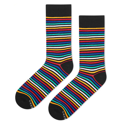 Stripes 9.0 Crew Length Cotton Socks: Bold Stripes for Your Feet