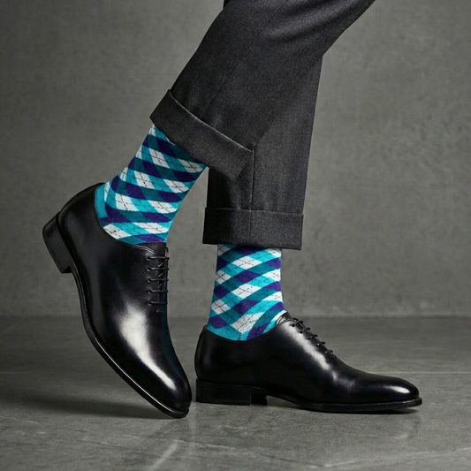 Dandy Aqua Crew Length Cotton Socks: A Splash of Cool Comfort