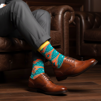 Tribal Geo Pack – 6 Pair Geometric Patterned Socks for Men | Dynamocks