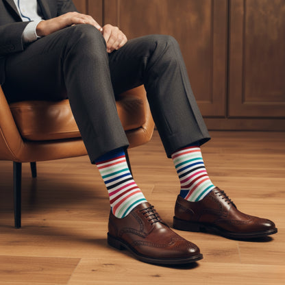 Cotton Crew Socks: STRIPES 19.0