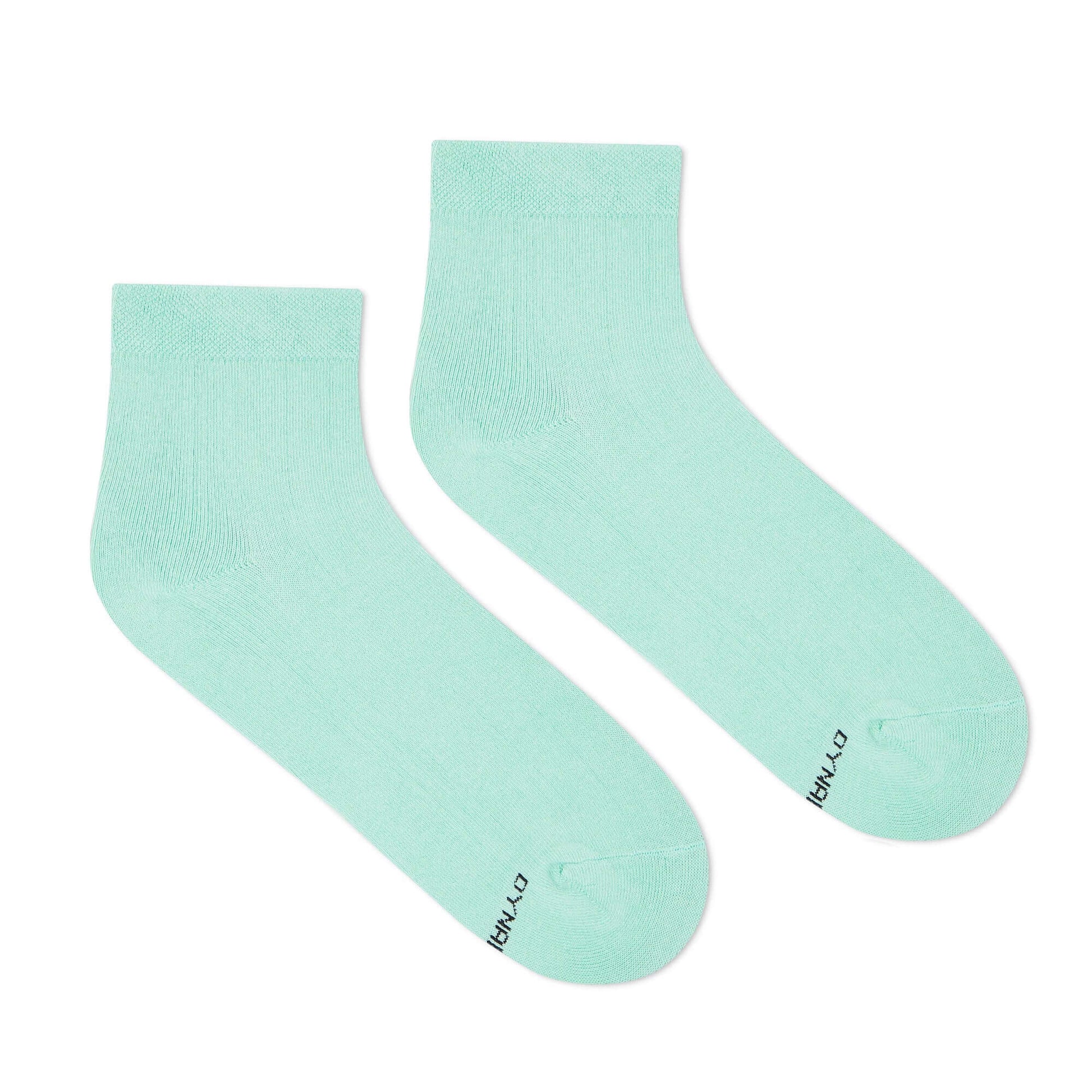 Solid Mint Cotton Ankle Socks