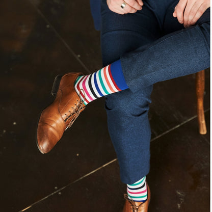Cotton Crew Socks: STRIPES 19.0