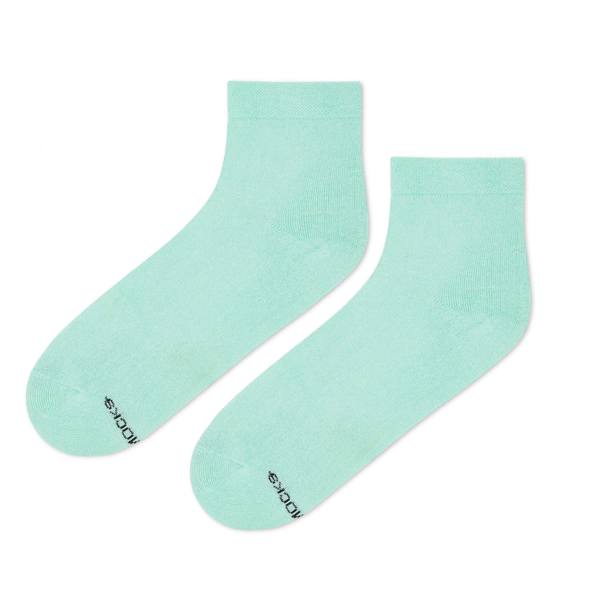 Solid Mint Cotton Ankle Socks