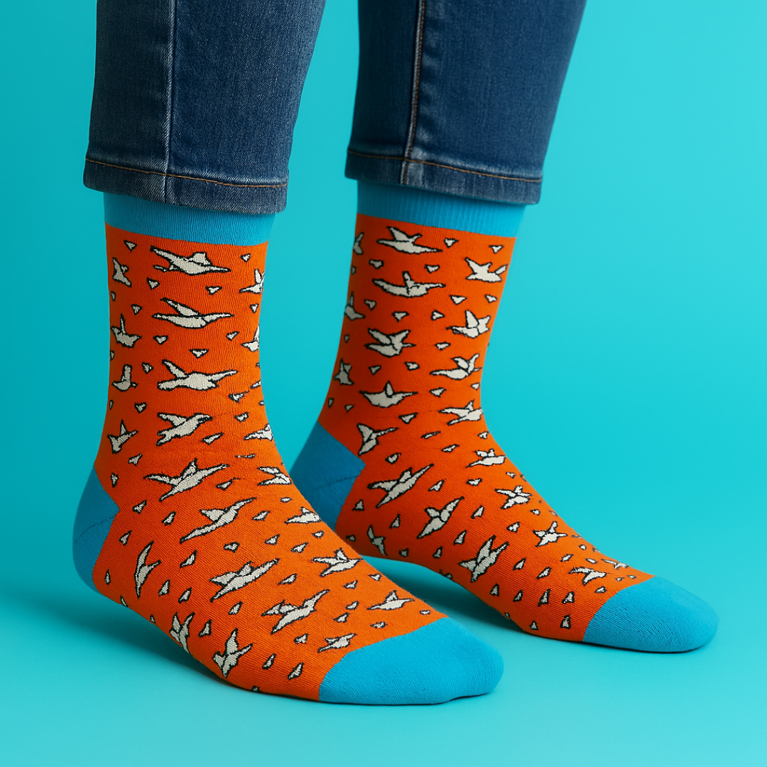 Cotton Crew Socks: ORIGAMI Crew Length Socks