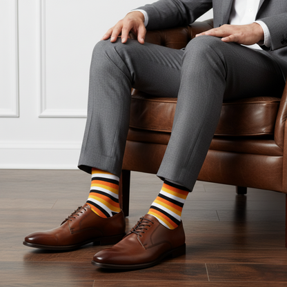 Lineup Collection – 6 Pair Striped And Solid Dress Socks for Men & Women | Dynamocks