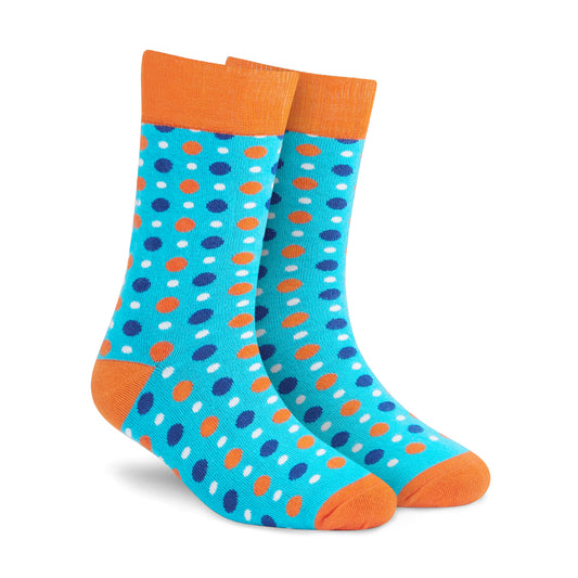 Fizzy Aqua Crew Length Socks - Refreshing Cotton Comfort 