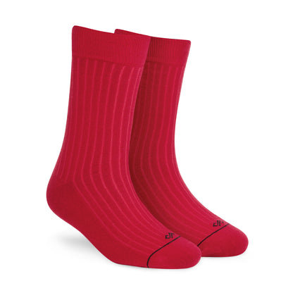 SOLID RED Crew Length Socks - Dynamocks Premium Cotton Socks for Men & Women