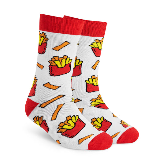 French Fries Crew Length : Men & Women Designer Funky, Funny Creative Colorful Socks - Unisex Socks