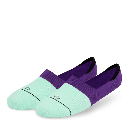 DS Unisex Invisibles – Colorful Cotton Socks in Mint & Purple