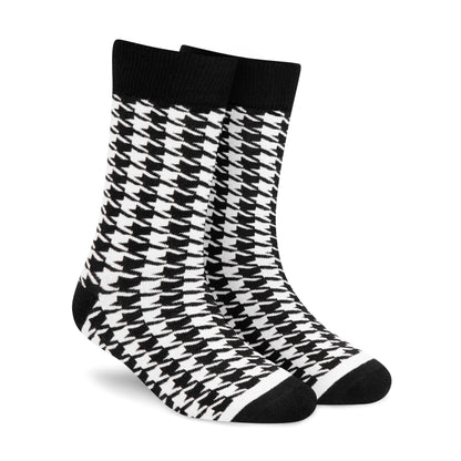 HOUNDSTOOTH Crew Length Socks - Cotton Crew Socks