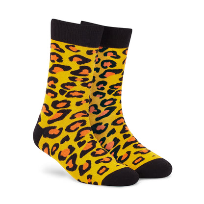 Leopard Crew Length Socks - Fierce Cotton Comfort & Style